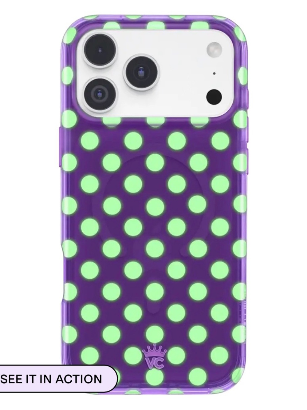 Velvet Caviar Violet Glow Polka Dot iPhone 17 Pro Max Case